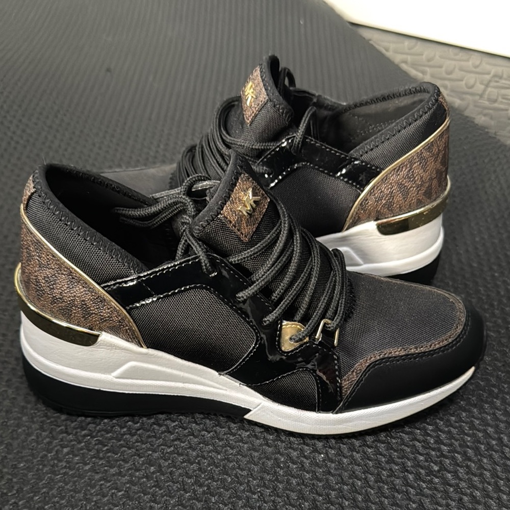 Michael Kors Black and Gold Sneakers